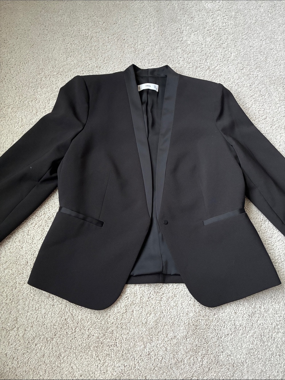 MNG size M Tuxedo Black Women's Tailored Blazer Jacket